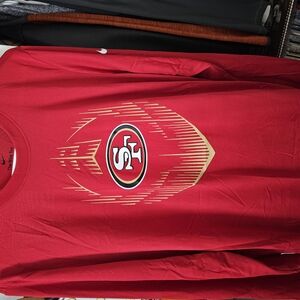 Nike Men's Red Long Sleeve Tee with Logo